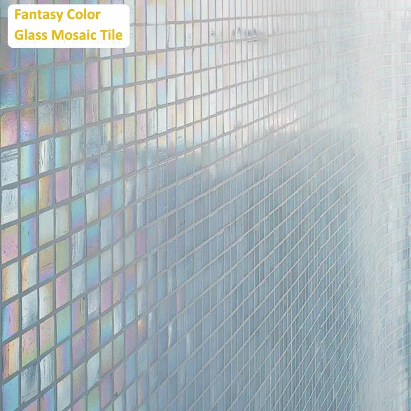 Korea/Singapore 11 Pcs/Pack Dream Color Crystal Glass Mosaic Tile Bathroom  Size 32.7 x 32.7cm For Kitchen Wall,Swimming Pool