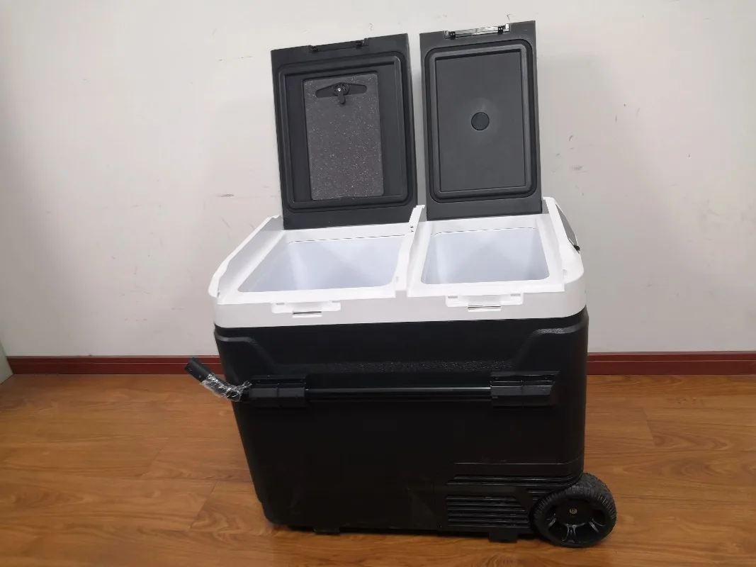 2022 نوع جديد ثلاجة سيارة تعمل بالطاقة الشمسية للتخييم ثلاجة صغيرة 12 فولت/24 فولت ثلاجة سيارة 60 لتر #4