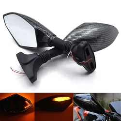 Universal Motorcycle Rearview Mirror with/LED Turn Signal For KTM 1190 RC8R RC 390 For Suzuki SV650SF SV650S SV1000S GS500F