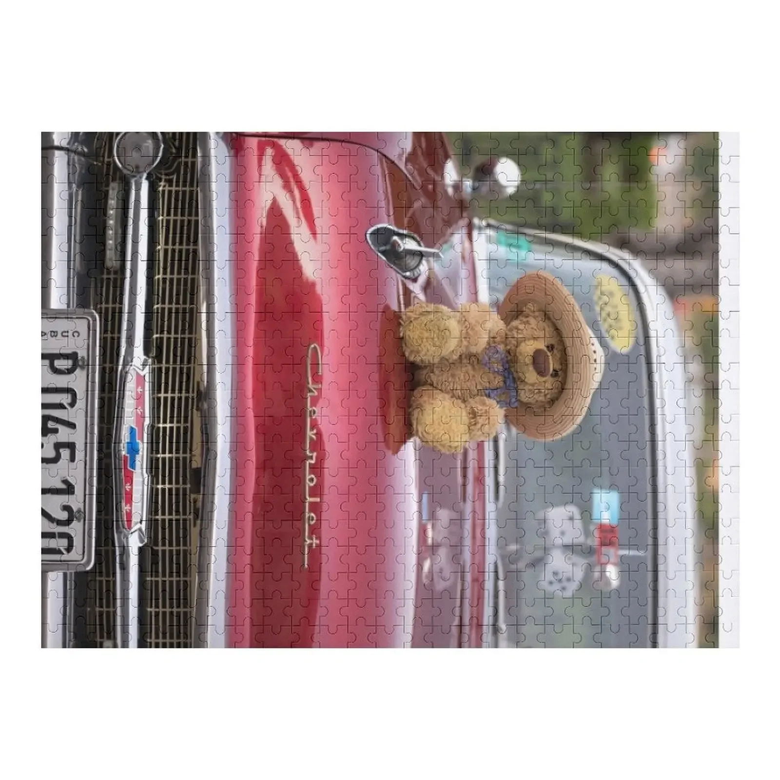 

Traveling Teddy in Cuba Jigsaw Puzzle Wood Animals Custom Puzzle