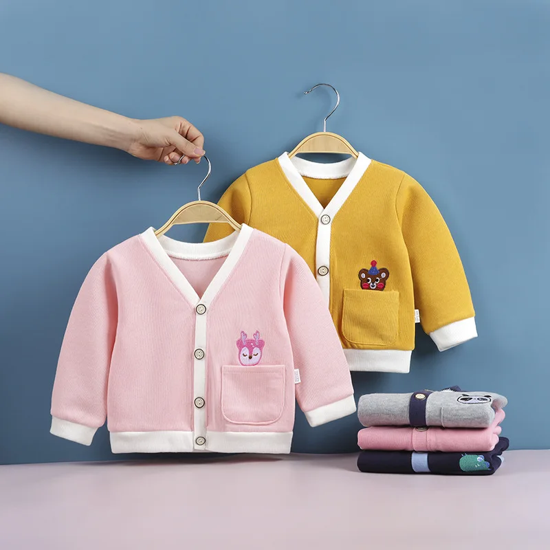 Cardigan lavorato a maglia per bambini cappotto maglione bambino primavera e autunno cappotto singolo vestiti per bambini maglione inferiore con