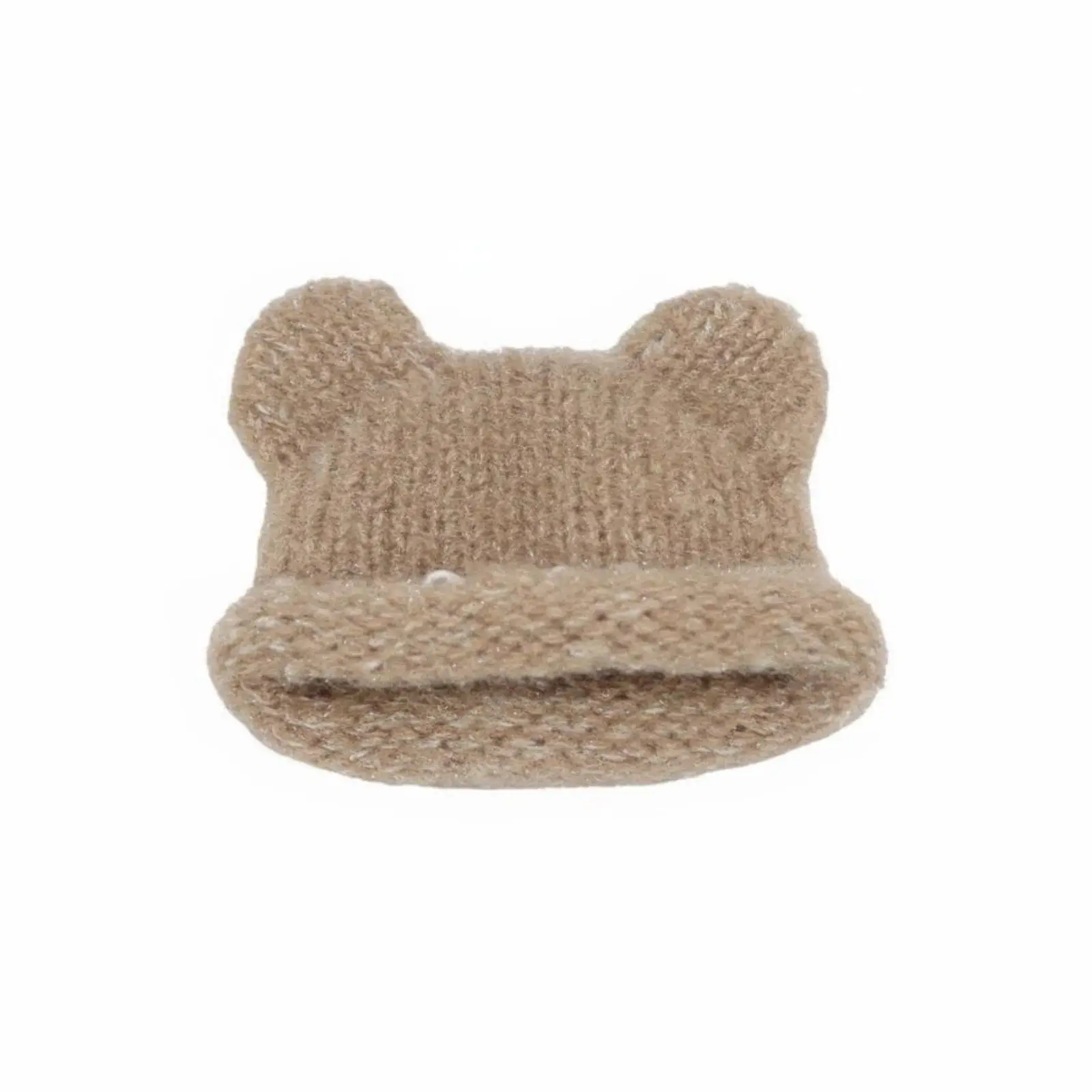 Adorable Bear Ear Knitted Doll Hat for 1 12 Scale Dollhouse Figures Warm Winter Headgear for Miniature Dolls Accessories