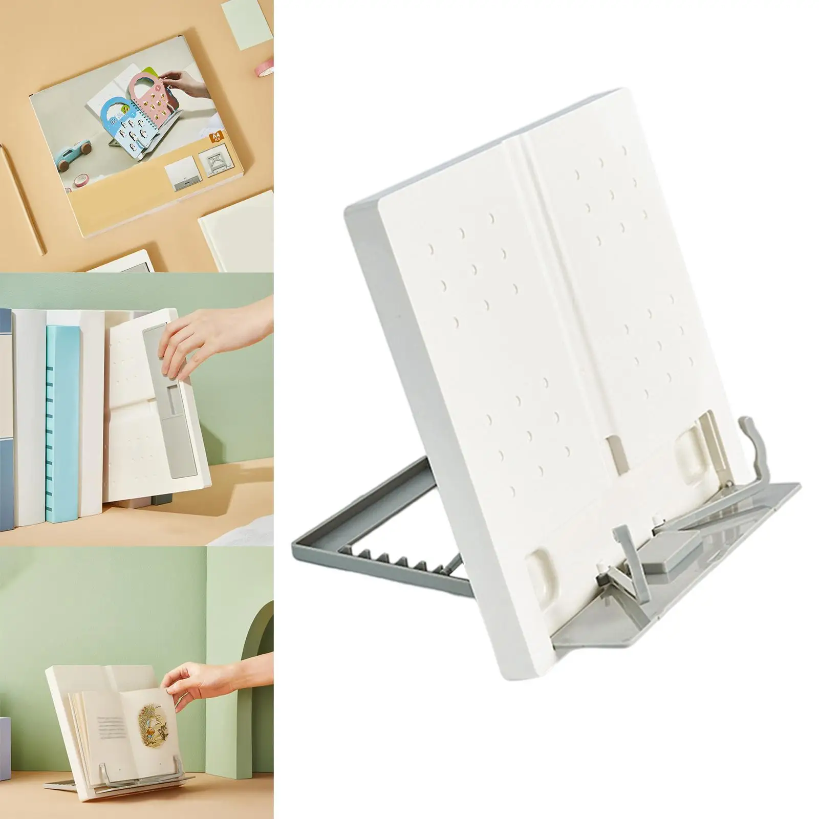 Book 6 Adjustable Positions Desk Reading Holder Hands Bookstand