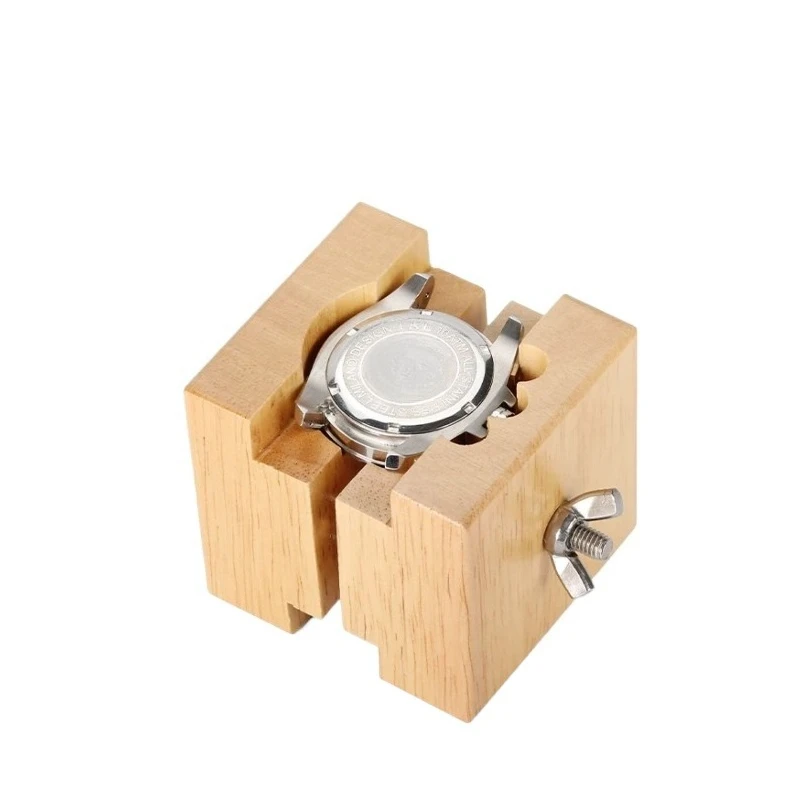For Watch Repair Tool Dial Holder, Wooden Bracket, Tool Support Frame for Opening The Back Cover of The Watch