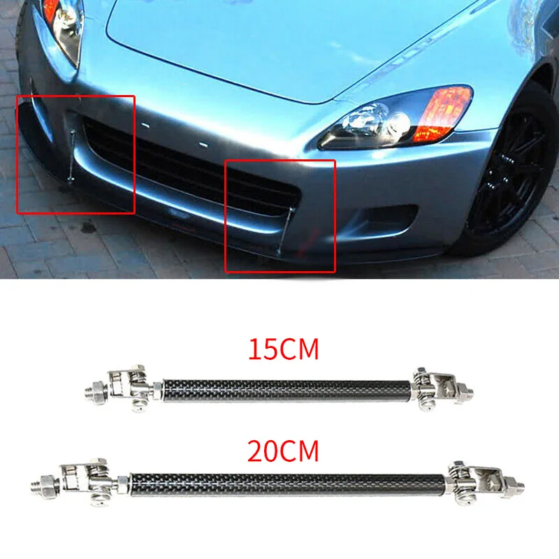 Racing Carbon Fiber Front Splitter Support Rods Adjustable Bumper Lip Splitter Diffuser Strut Rod Tie Support Bars 150mm 200mm