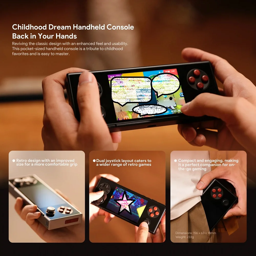 AYANEO Pocket Micro Retro وحدة تحكم ألعاب محمولة مشغل فيديو أندرويد 13 3.5 بوصة IPS شاشة G99 PS2 PSP 8G + 256G BT 5.2 PSP PS2