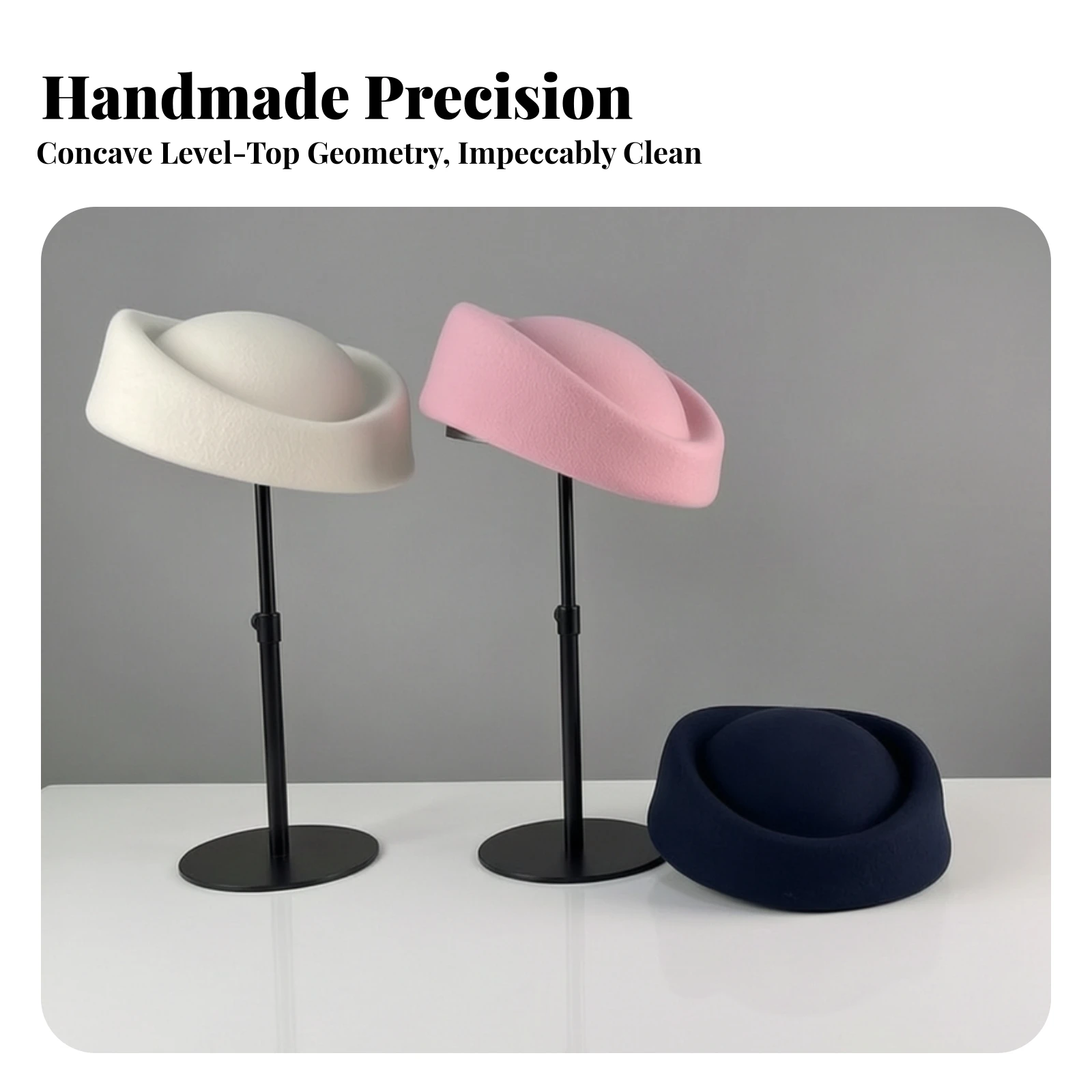 Wool Pillbox Hat Felted Wool Beret Cap Felt Pillbox Cap Secure Compact for Women, Winter Styling, Photo Shoots