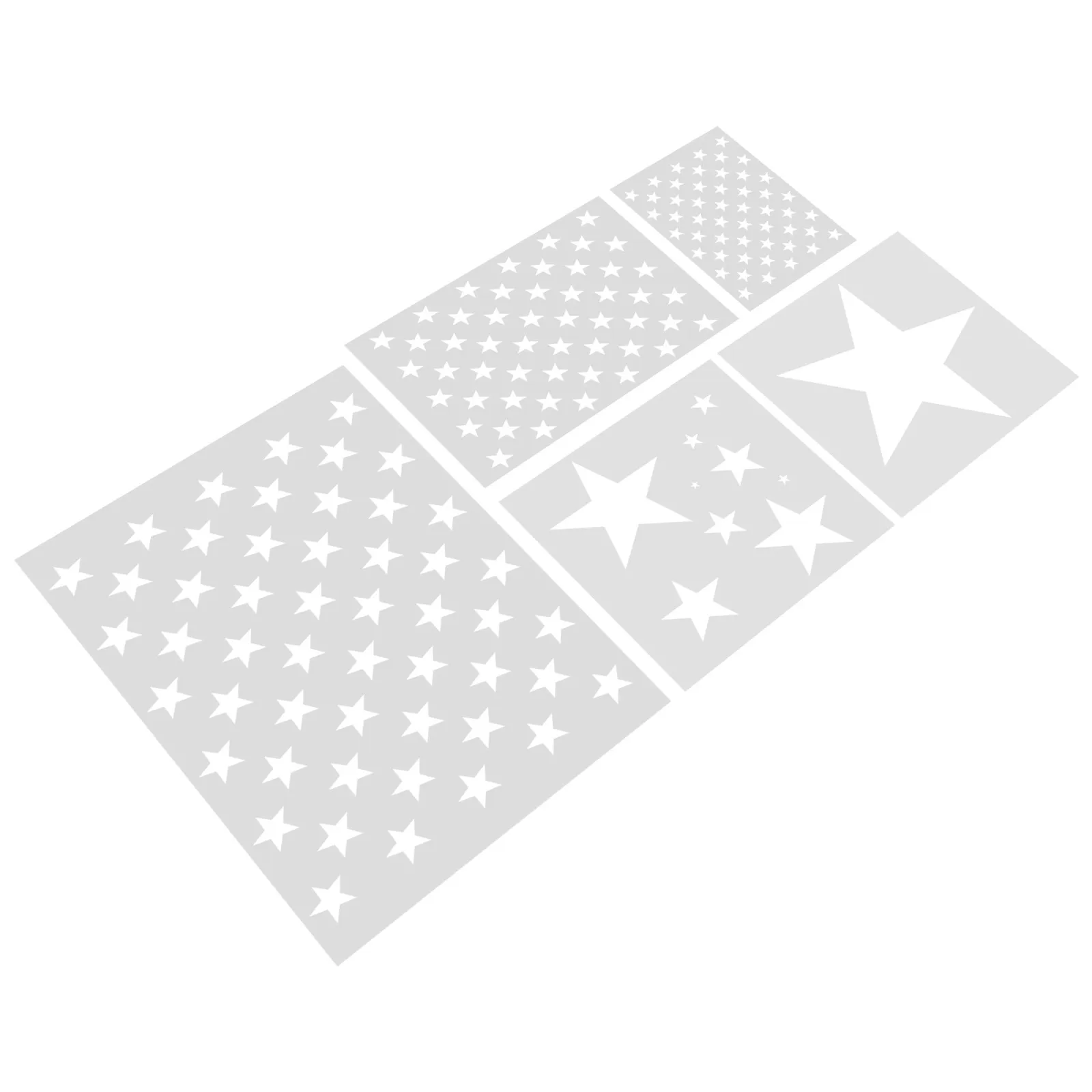 5Pcs Lightweight Portable Five Point Star Stencils Reusable Safe PP Art Stencils for Pattern Recognition Creativity Fine Motor