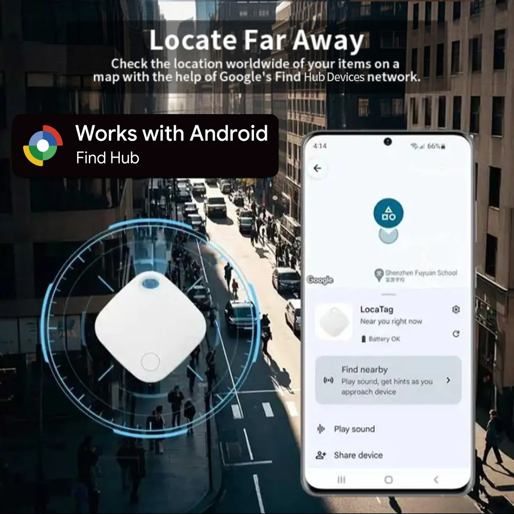 

For Android Google Find Hub Smart Air Tag Bluetooth Smart Tag Long-Distance Anti-loss device For Keys Kids Bags Wallets Finder