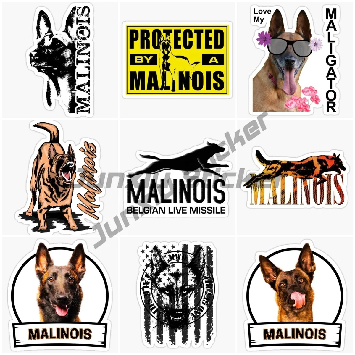 

Malinois Animal Decals Dog Car Decal Boxer on Board Dog Sticker Breed Refrigerator New Version Decal Motocross Racing Decor