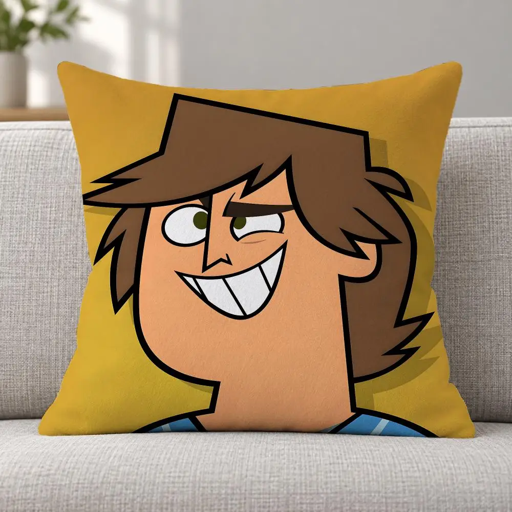 Cartoon Reality T-Total Drama Island Cushion Cover Soft Plush Decorative Sofa Bedroom Living Room Car Dorm Home Decor Gift