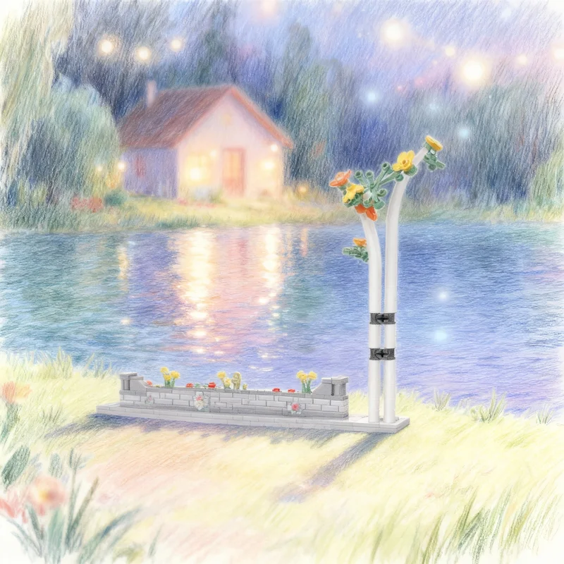 

210 деталей MOC: Модульный городской пейзаж, тротуар, модель берёзы, строительные блоки, конструктор, рождественский подарок, развивающая игрушка, кирпичики