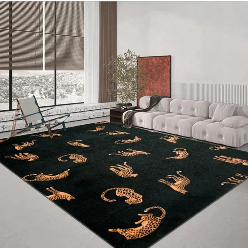 Leopard Decoration Living Room Carpet Large Area Light Luxury Home Coffee Tables Plush Mat Fashion Bedroom Rug Ковер Tapis 러그