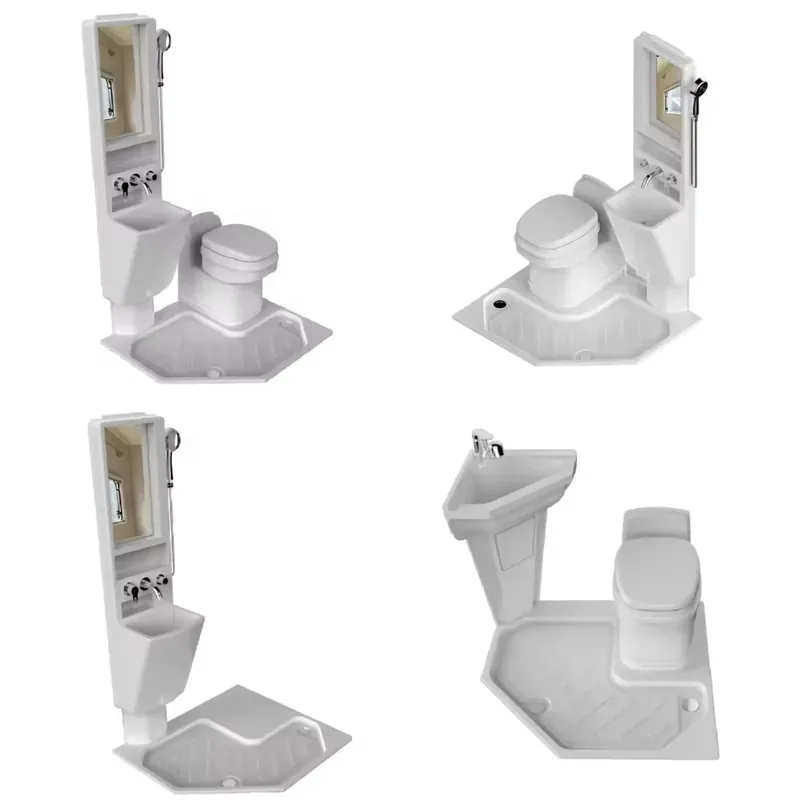 RV Universal Plastic Toilet Base Lightweight Odor Free 135 Degree Angular Shower Base Kit
