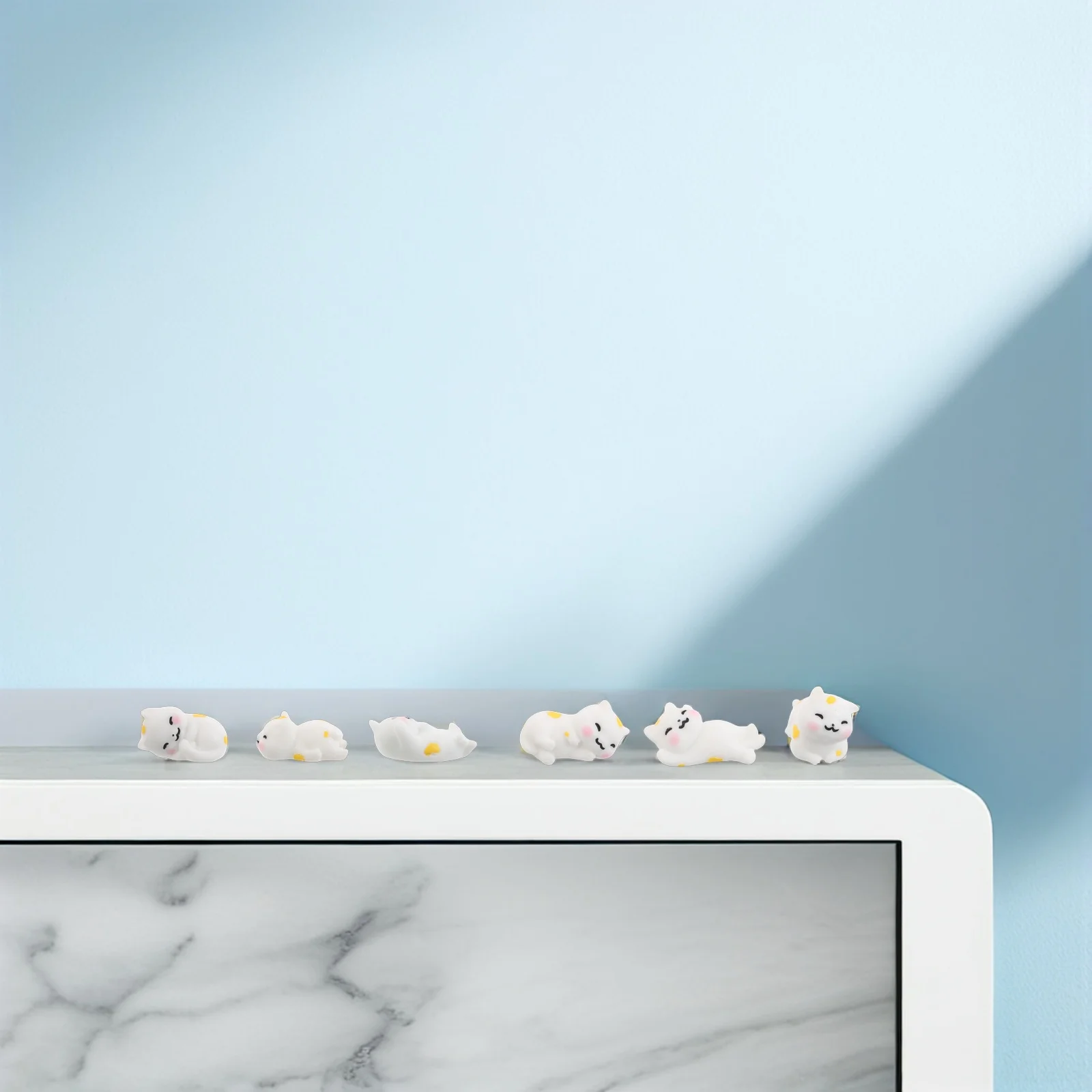 

12pcs Miniature Cat Figurines Cute Resin Kitten Statues For Home Decor Fairy Garden Desk Nightstand Shelf Decoration Small