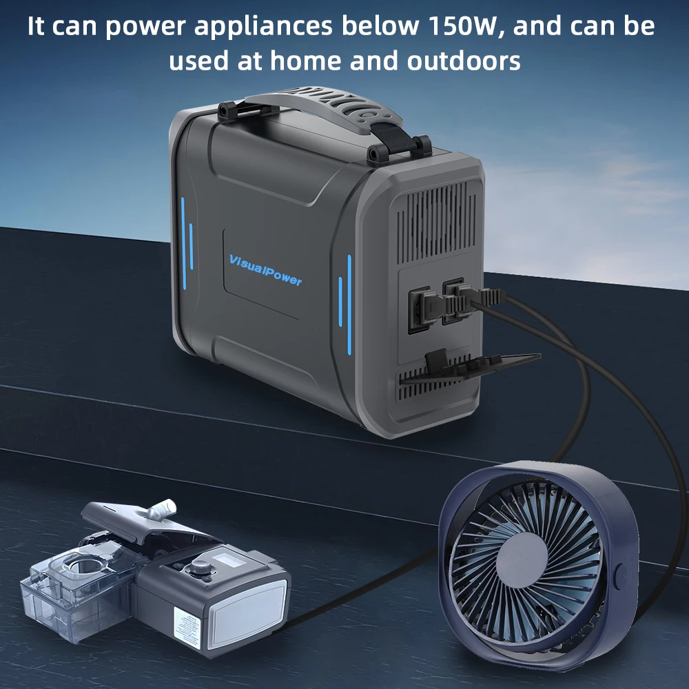 110V/220V 150W Portable Power Station 290Wh LiFePO4 Power Bank Backup Battery Pack for CPAP Laptop Travel WiFi Routers Outdoor