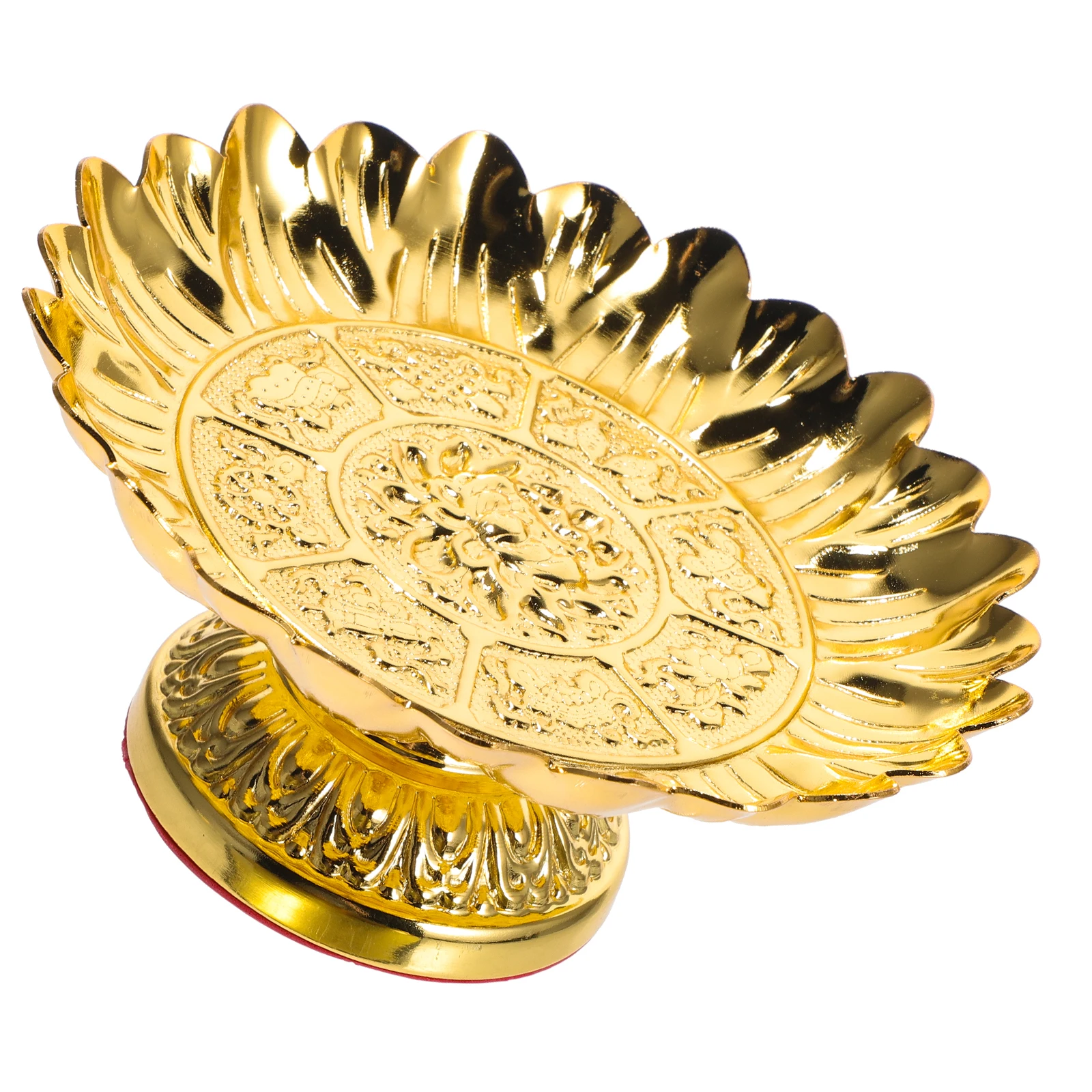 

6 Inch Alloy Fruit Plate Retro Home Temple Offering Tray Smooth Surface Food Container Tribute