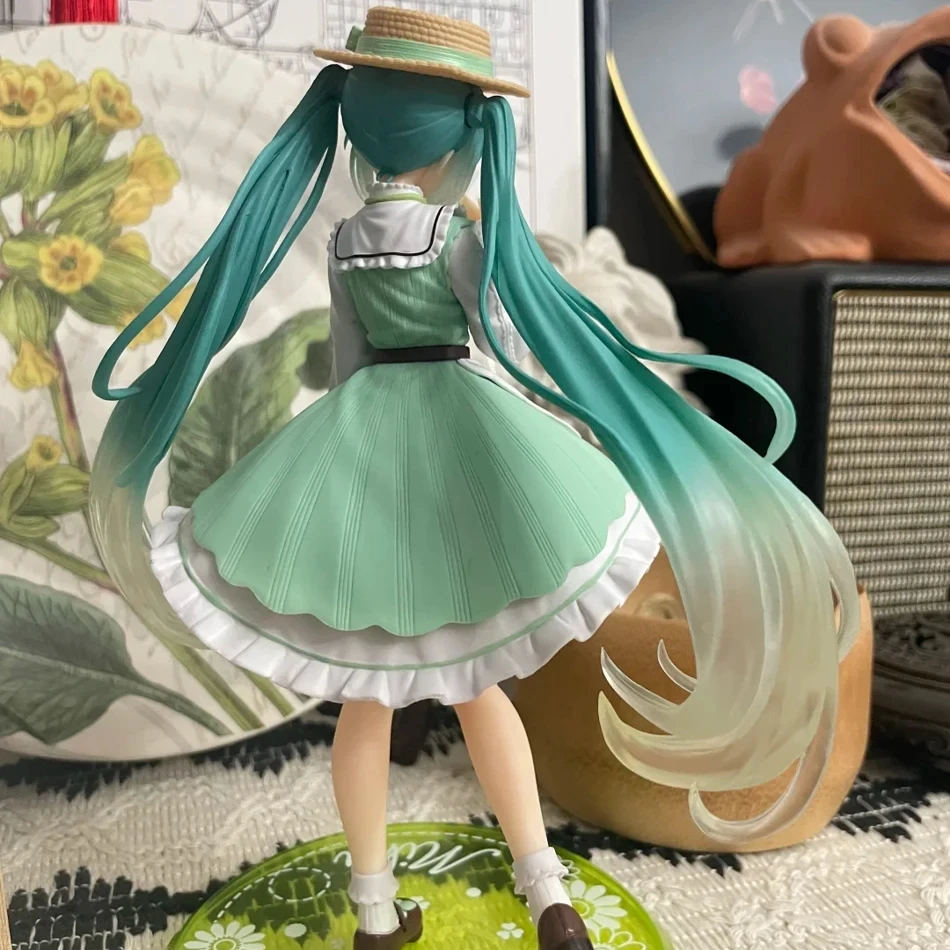 Hatsune miku desktop bonito figura de ação 20cm neko orelhas camiseta ver anime estatueta kawaii menina modelo brinquedo adorável decoração presente