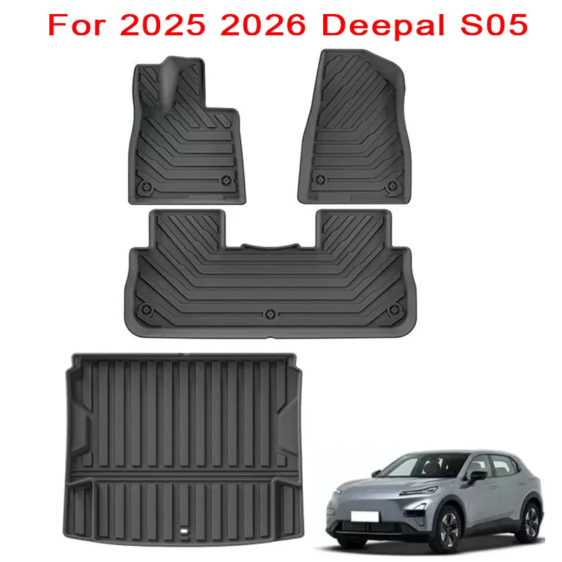 Car Floor Mats for 2025 2026 Deepal S05 Left Hand Drive TPE Cargo Liner Waterproof Floor Liners 3D Trunk Mats Right Hand Drive