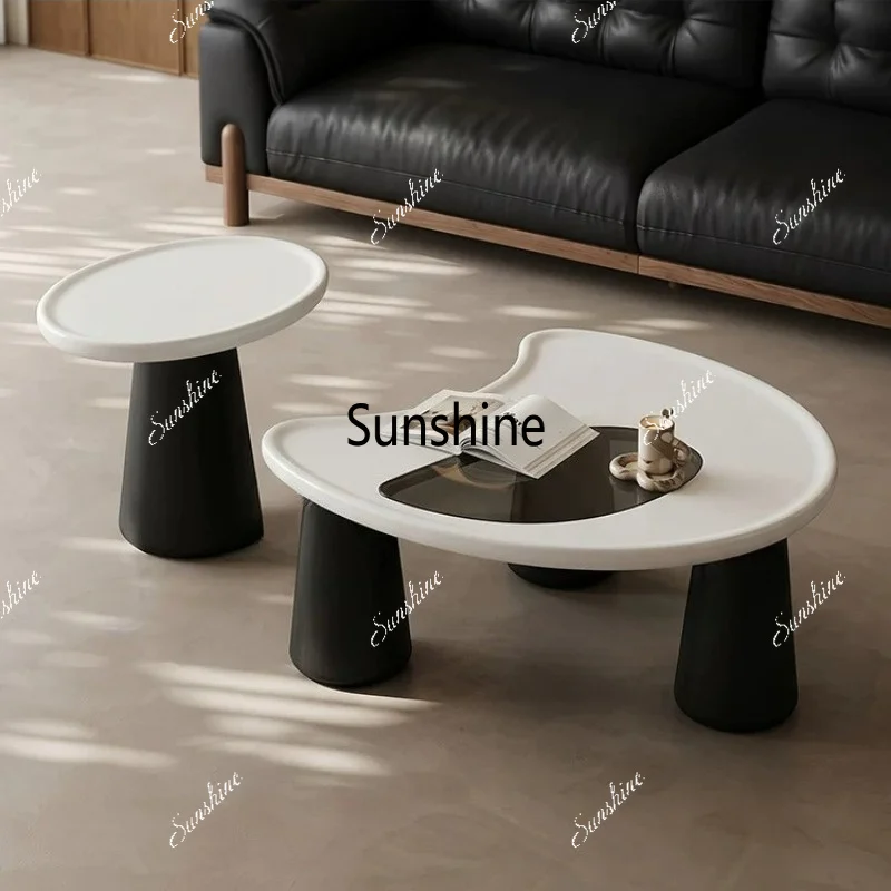 Italian light luxury living room coffee table modern small apartment heterosexual solid wood coffee table