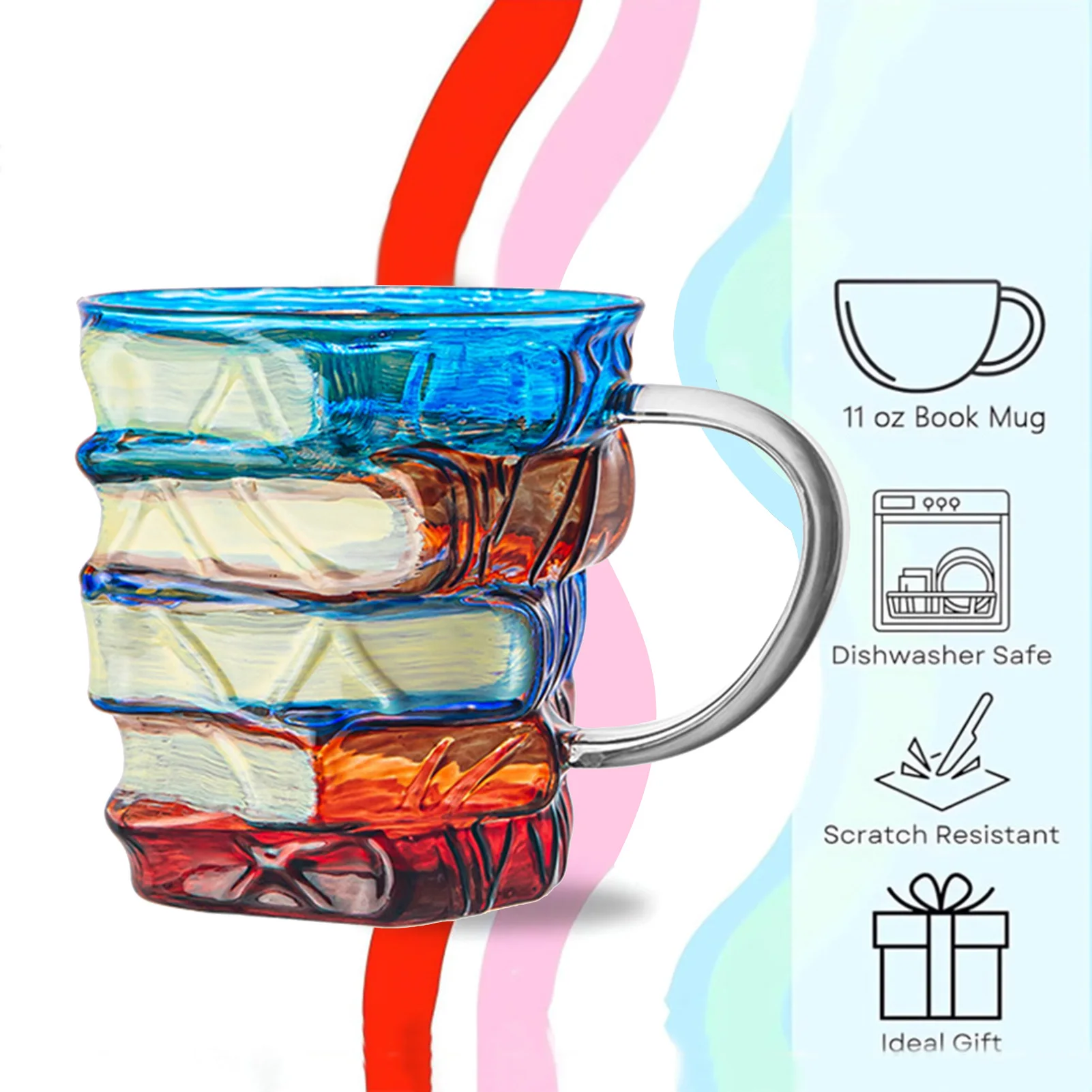 Painted Book Mug Novelty Coffee Mugs Unique Coffee Mugs with Vintage Novel Design for Readers Writers and Librarians