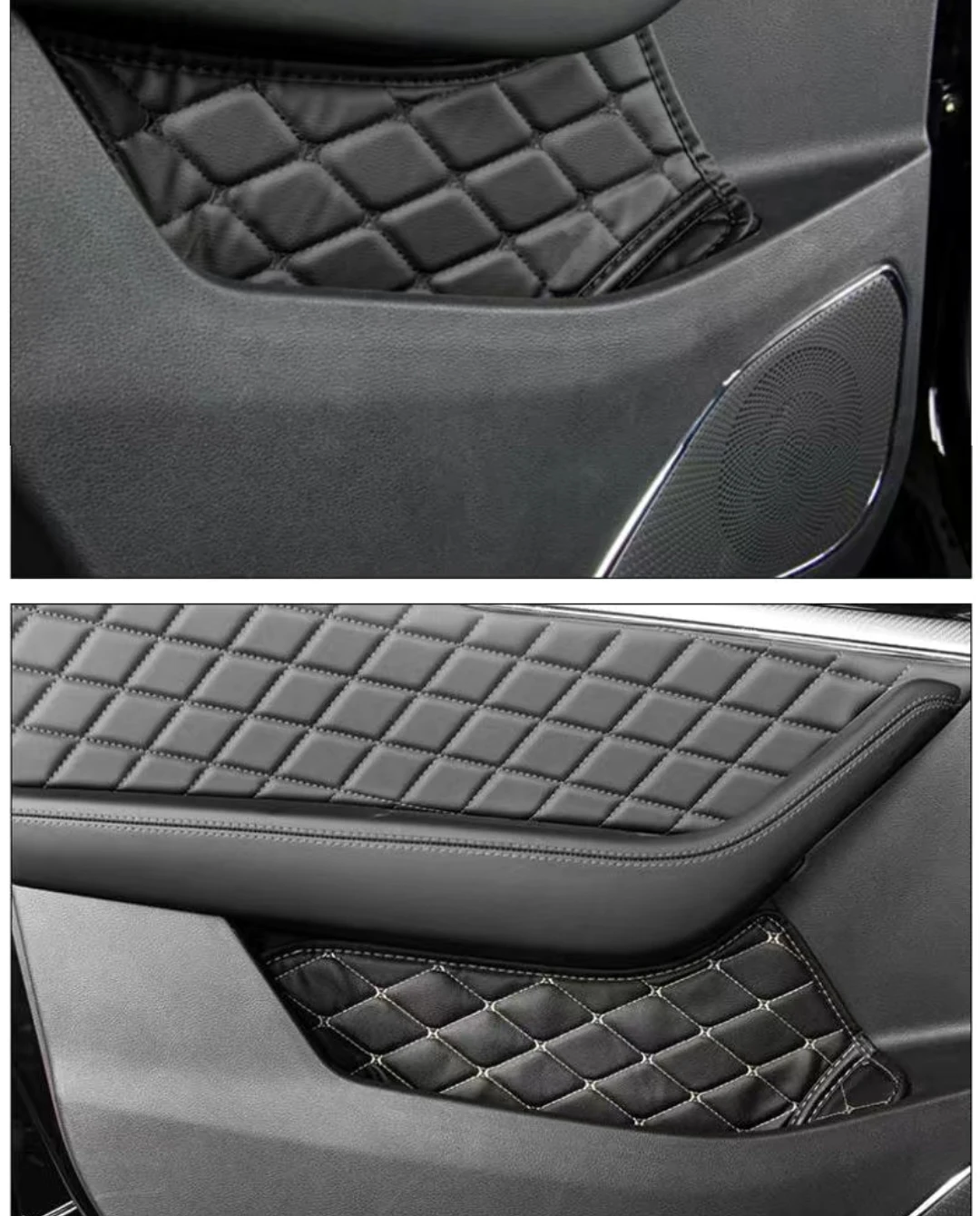 

For HONGQI HS5 2019-2022 Car Door slot Storage Pocket Cover Door Slot Pad Anti-dirt Storage Bag shock Leather absorption pad