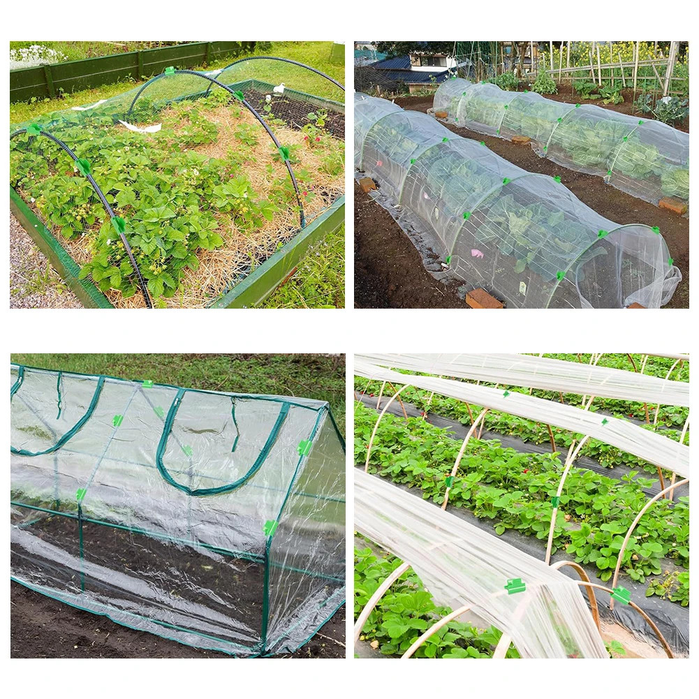 

Gardening Supplies 20 Pcs Greenhouse Clips for 11mm Rod Strong Plastic Clamps for Securing Tarps and Shade Film