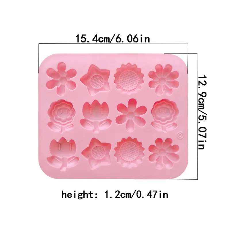 2pcs 12 consecutive 6 small flower 736 silicone mold jelly pudding cake baking chocolate ice baking mold - view 3