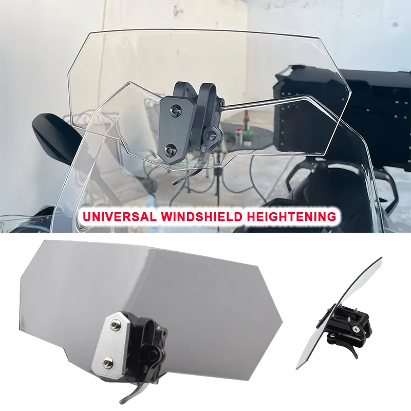 Motorcycle Universal Clear Adjustable Windscreen Wind Deflector Windshield For Kawasaki BMW Ducati Honda Benelli Triumph Yamaha