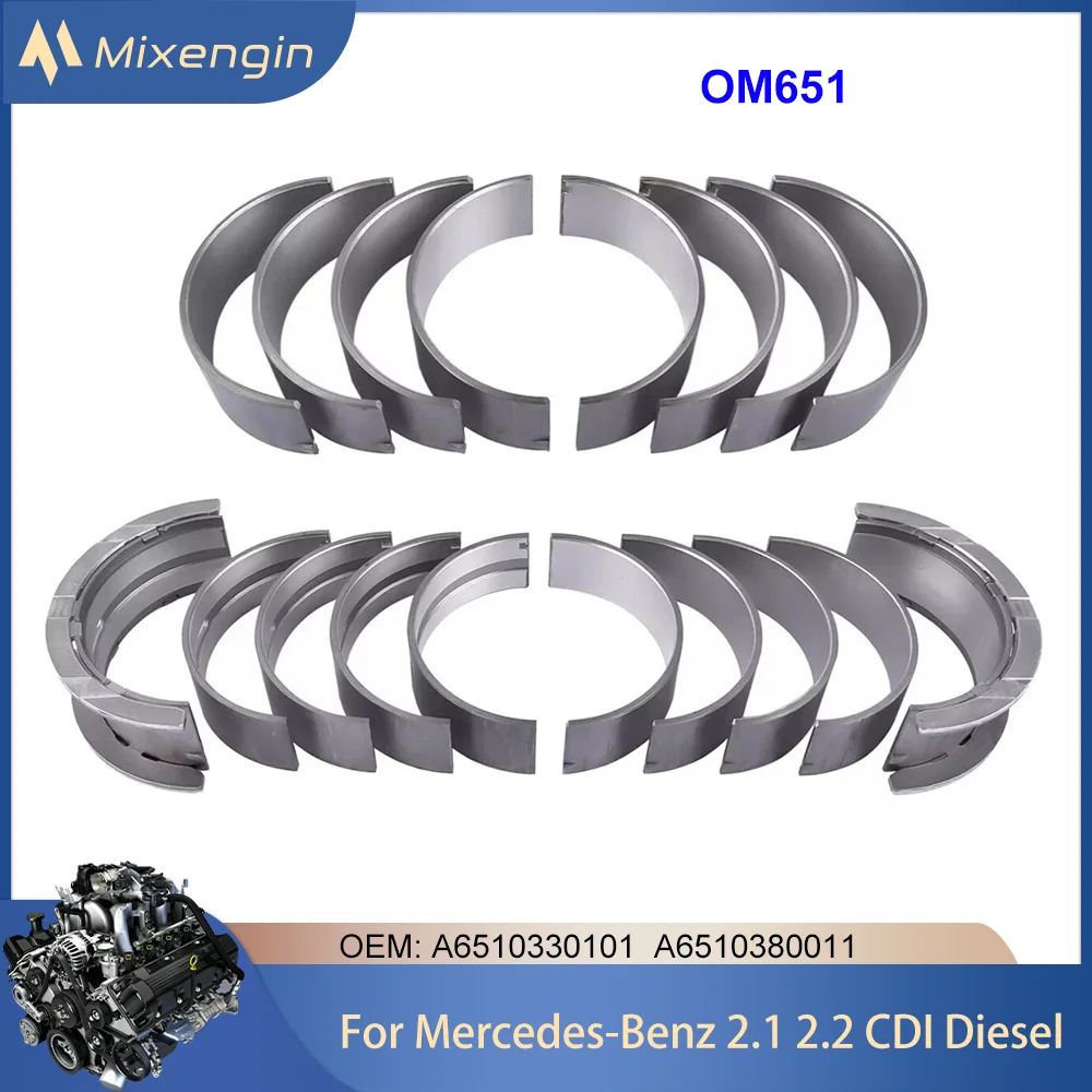 

Engine Main & Connecting rod Bearing Set Fit Mercedes-Benz 2.1 2.2 Diesel OM651 For A180 A200 A220 B180 B200 B220 C180 C200 C220