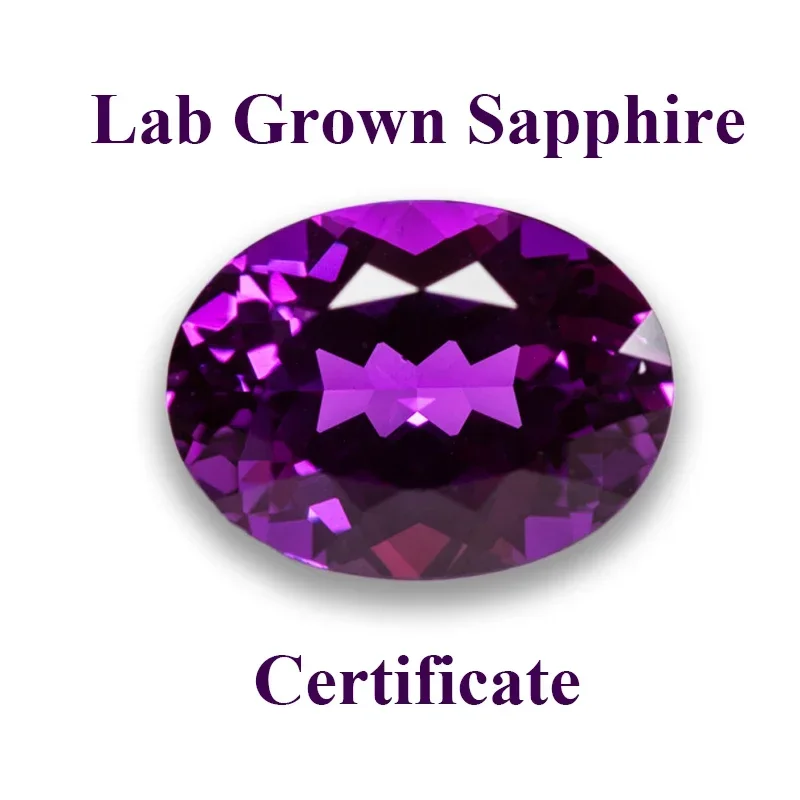 Lab Grown Sapphire Purplish Red Color Oval Shape Charm Beads for Diy Jewelry Making Bracelet Material Selectable AGL Certificate