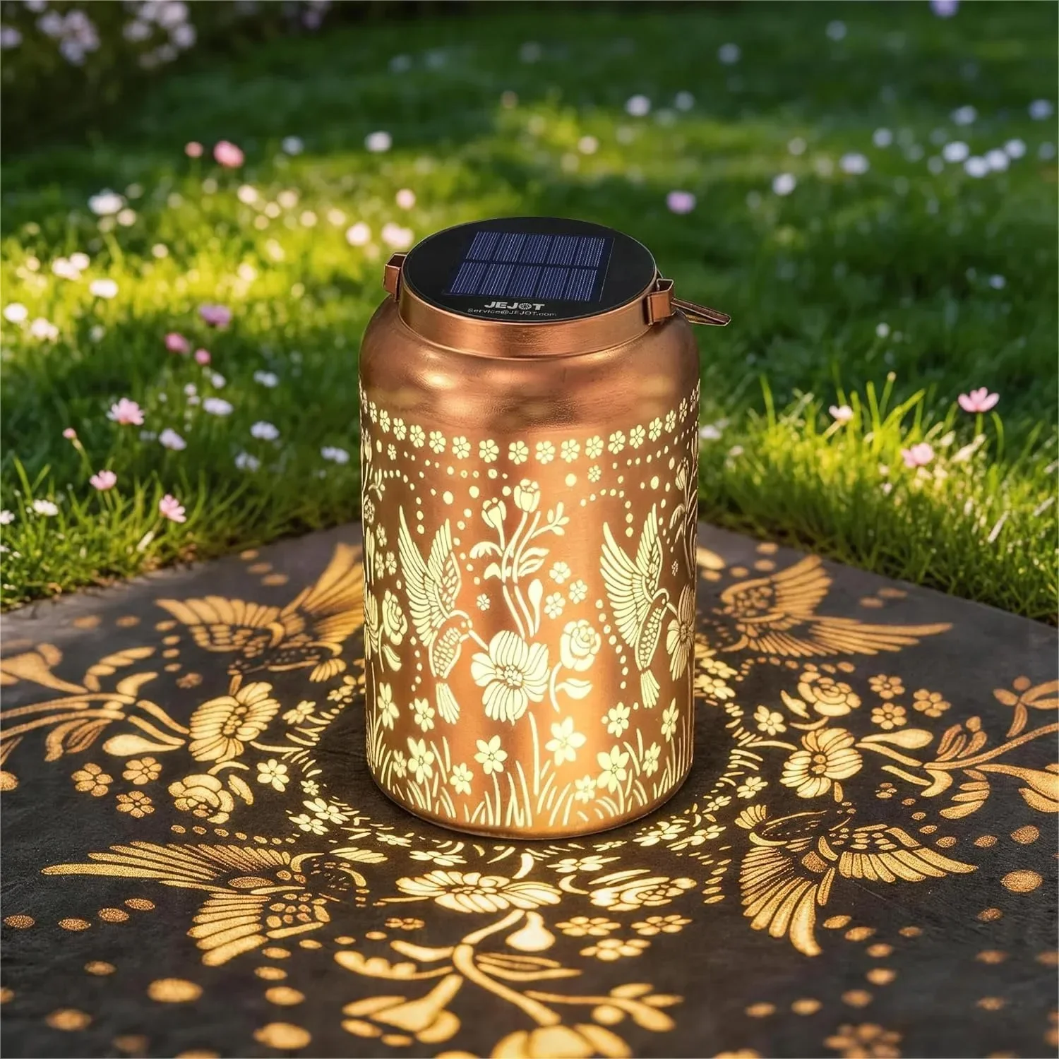 

Hummingbird Solar Lantern Outdoor Waterproof, Metal Hanging Light for Garden Yard Porch Decor, 1 Pack