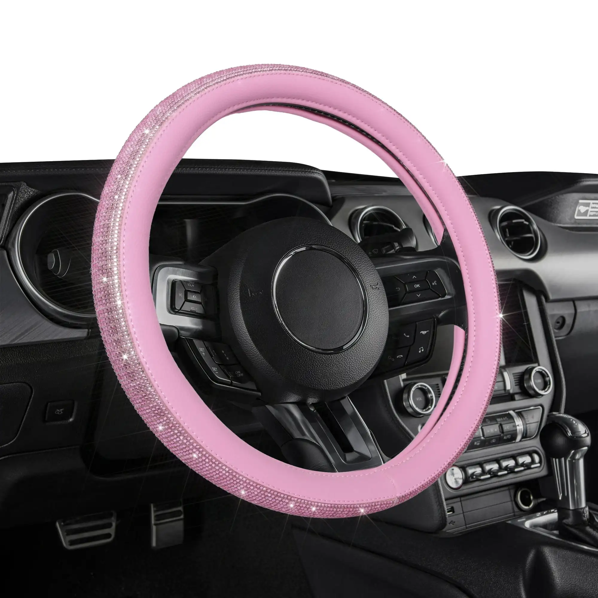 

Auto Drive Pink Crystal, универсальный чехол на руль, искусственная кожа
