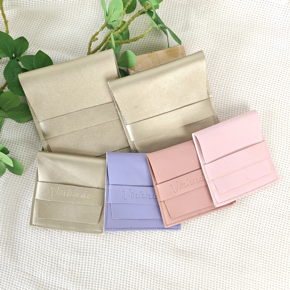 

8x8 см на заказ белая сумка для упаковки ювелирных изделий из искусственной кожи с персонализированным логотипом ювелирные серьги кольца ожерелье органайзер подарочные пакеты