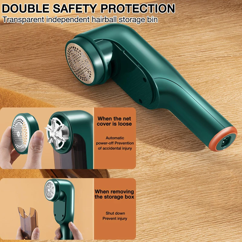 Mini Electric Lint Remover With 6-Leaf Blades Rechargeable Fabric Shaver LED Digital Power Display Portable Clothes Defuzzer New