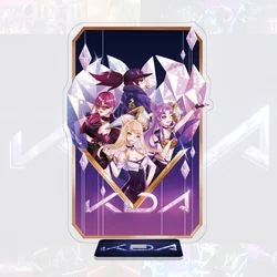 8 Designs Game LOL KDA Figure Acrylic Stands Akali Ahri Kaisa Cartoon Characters Model Plate Holder Ornaments Cosplay Gift