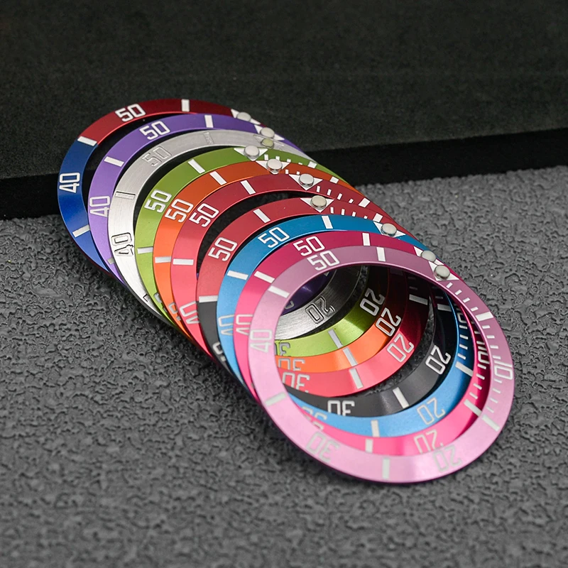 Mod 38 *30.5mm Sloped SUB Aluminum Bezel Insert Fits SKX007 SKX009 SKX011 5 SRPD Watch Case Men Watch Case Modification Parts