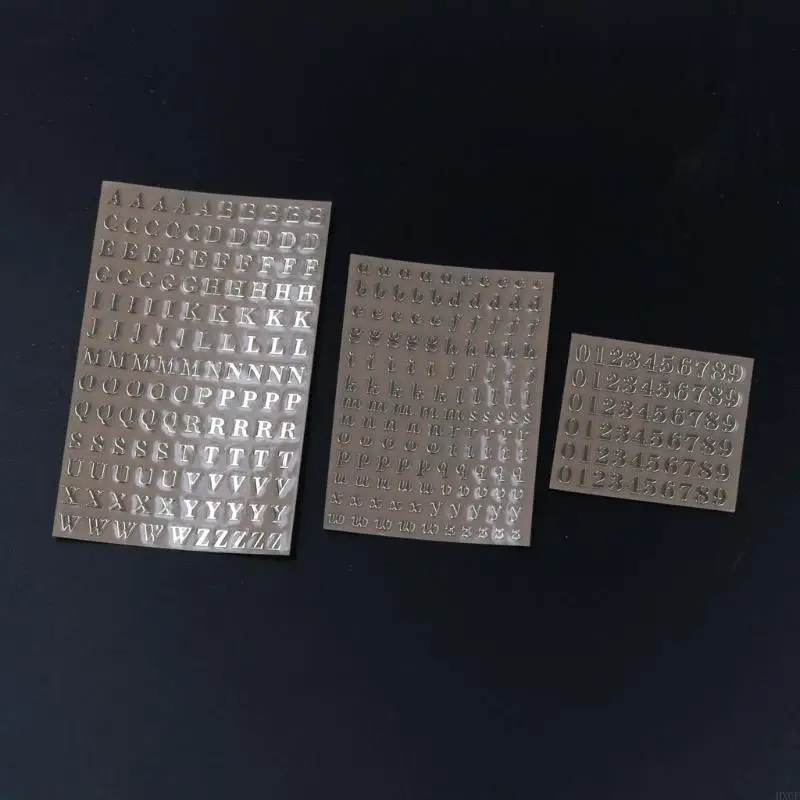 HX6F 5pcs/Set Glitter Alphate Litter Stickers для Grad