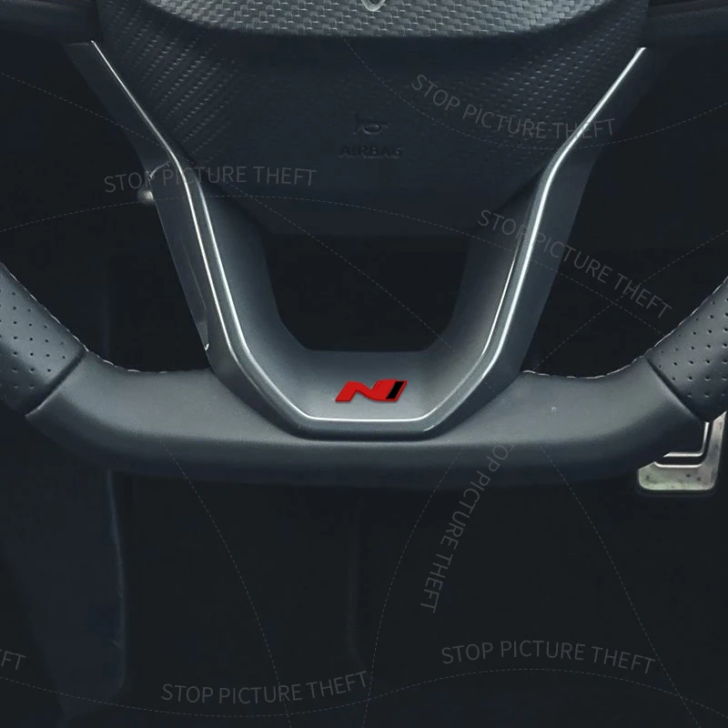1 قطعة ثلاثية الأبعاد المعادن N شارة عجلة توجيه سيارة ملصق شعار السيارات لشركة هيونداي N خط I30 I10 Ix25 Ix35 توسكاني توكسون إلنترا سوناتا