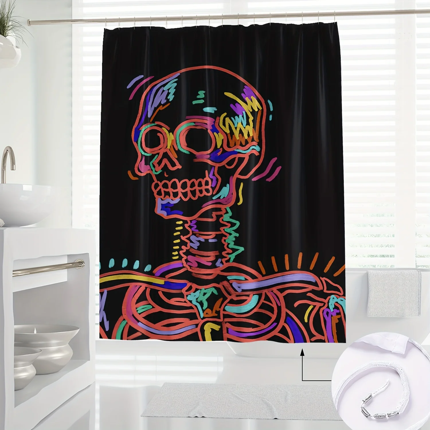 

1 шт., ручная роспись, мультяшная иллюстрация, исцеление, скандинавский современный теплый домашний декор для ванной комнаты, занавеска для душа с цифровым принтом, водостойкая