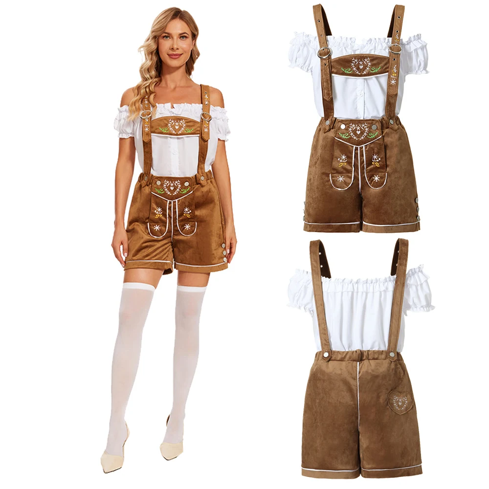 

Women Bavarian Oktoberfest Dirndl Dress Traditional German Beer Festival Costume Traditional Wench Waitress Cosplay Costume