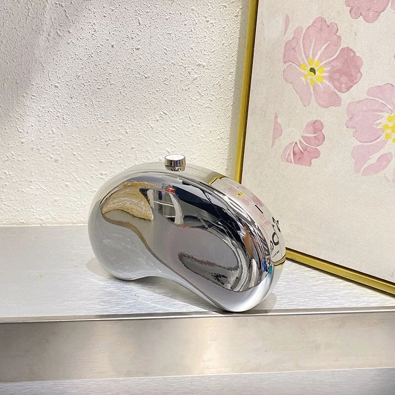 JIOMAY 2025 جديد المرأة الوردي الاكريليك مساء حقيبة موضة الحد الأدنى حقيبة صغيرة أنيقة تنوعا محفظة الكاجو شكل حقيبة الحفلات