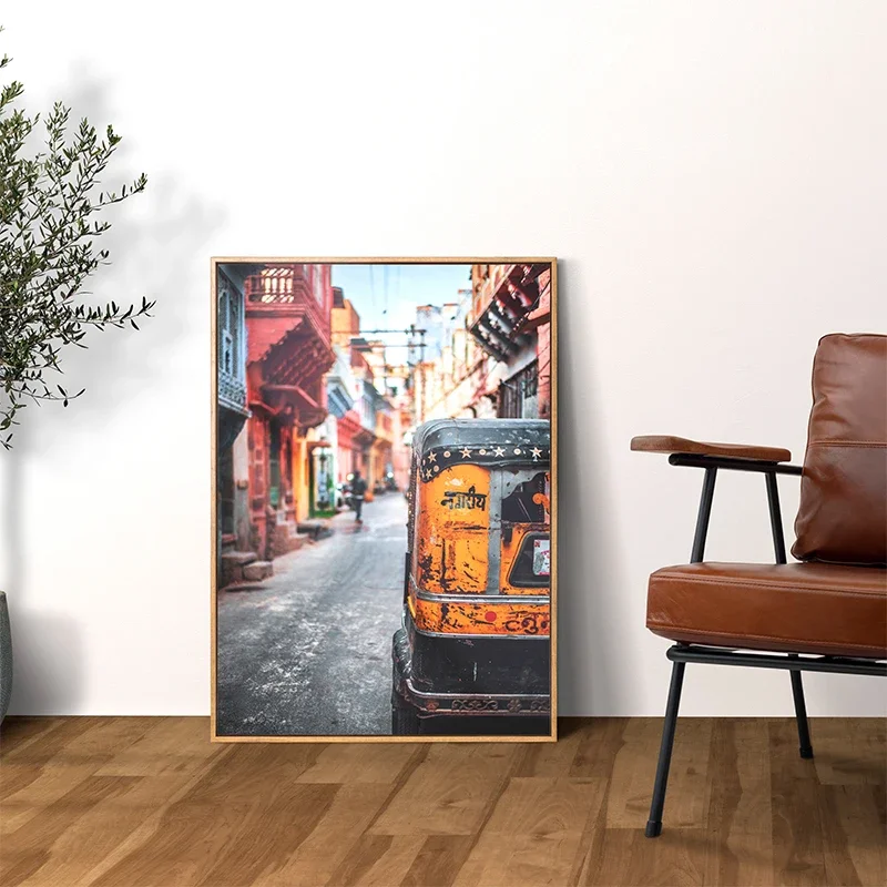 امرأة هندية عتيقة تلعب بصمة و ثقافة غريبة طباعة ملصق ، قماش اللوحة ، جدار الفن صورة ، غرفة المعيشة ، غرفة الكنيسة ، ديكور المنزل