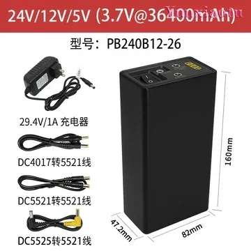 24V 12V 5V Lithium Battery Pack 22400mAh Rechargeable 18650 Cell Backup Power for Speaker LED Strip Motor