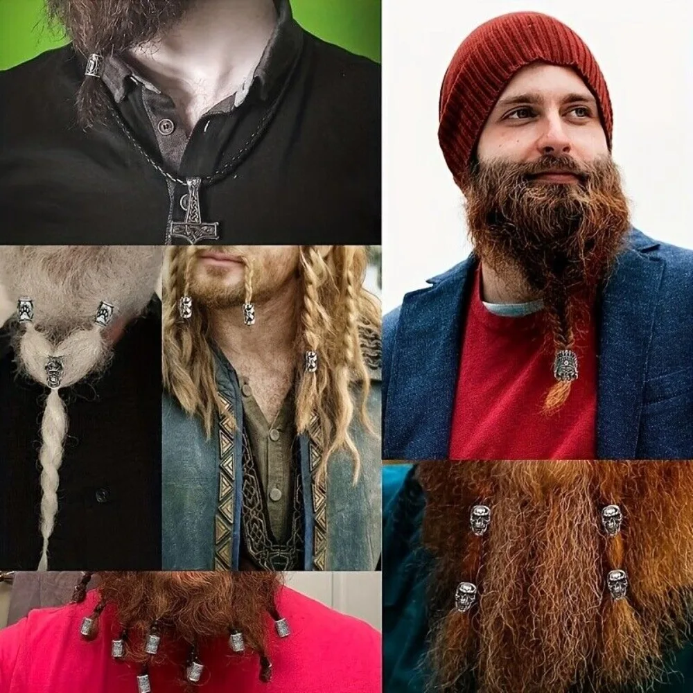 85Pcs Hair Tube Beads Norse Vikings Hair Beard Beads for Bracelets Pendant Necklace DIY,Braiding Beads for Hair Braids Viking