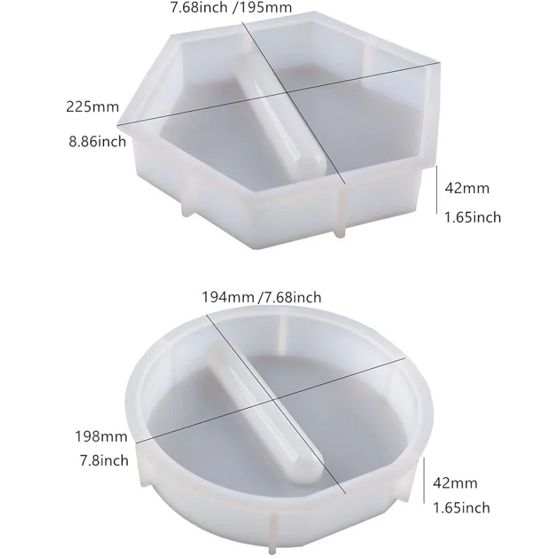 Stampo in resina epossidica di cristallo fai da te esagonale vaso rotondo provetta dispositivo di fiori cultura pianta d'acqua stampo in Silicone