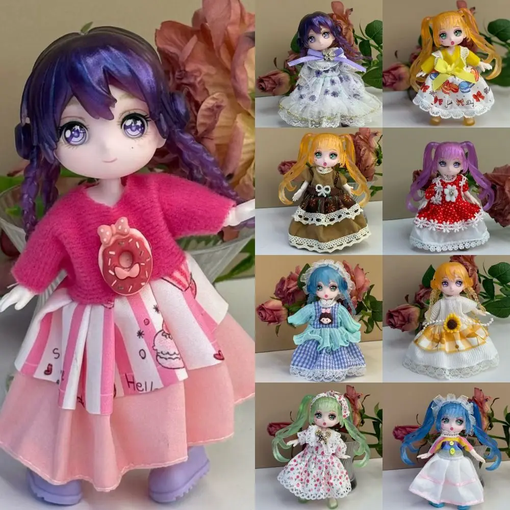 13 cm Höhe Puppenkörper Nackte Puppe Sphärische Gelenke BJD Figur Multi Gelenke Cartoon Manga Gesicht Beweglicher Körper 4 Zoll Puppe