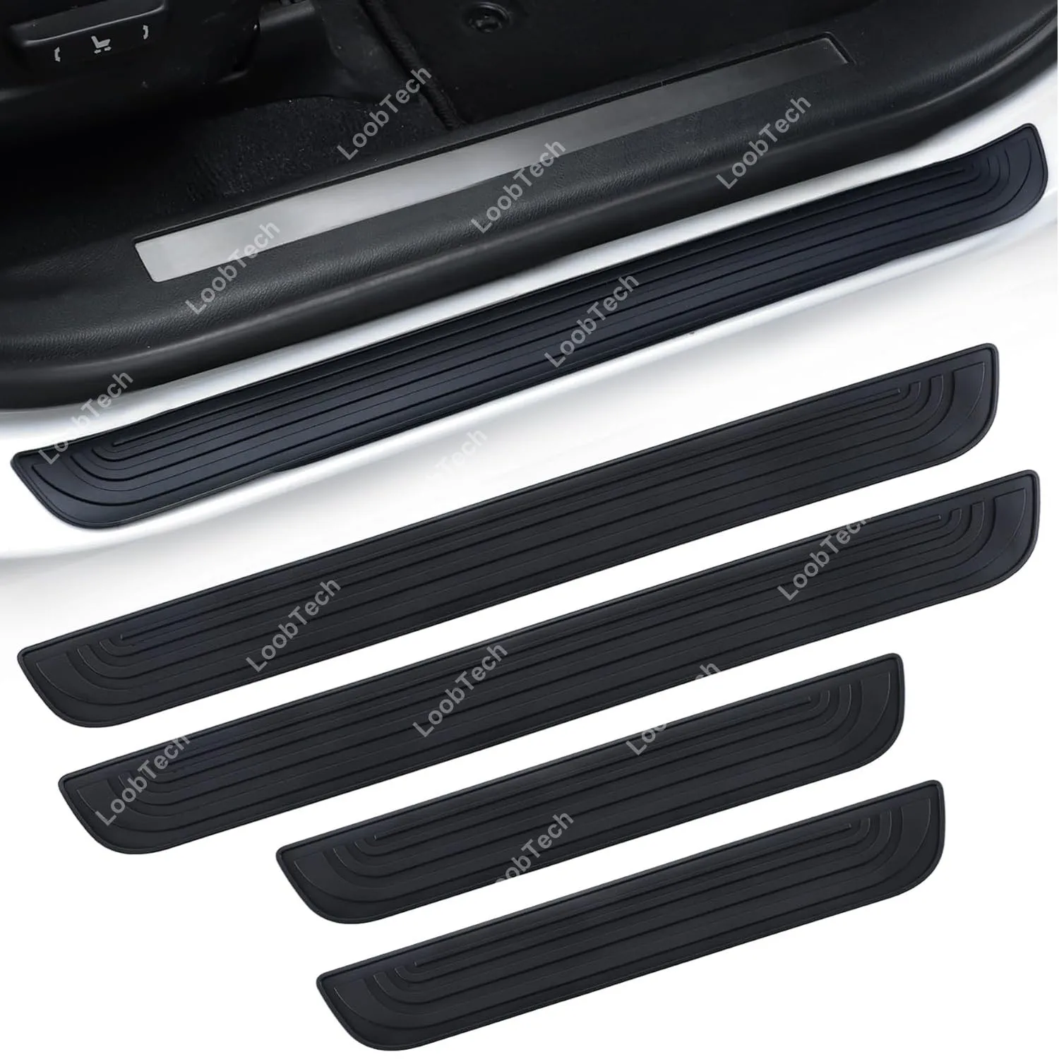 

4PCS Car Door Threshold Protection Door Edge Step Dust Shield Cover Universal Rubber Scratch Resistant Exterior Accessories