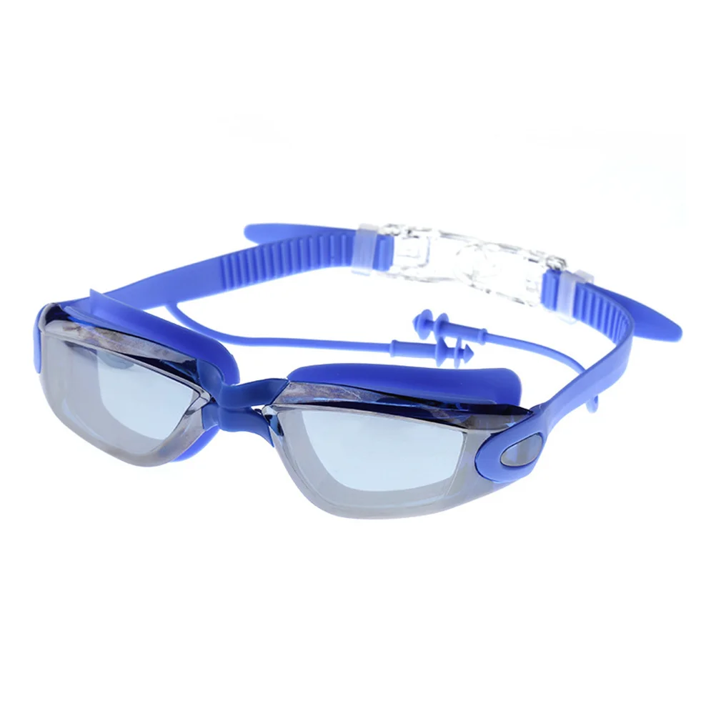 2Pcs Waterproof Swimming Glasses Set Anti-Fog Uv Protection Soft Silicone Seal Adjustable Straps Swimming Goggles for