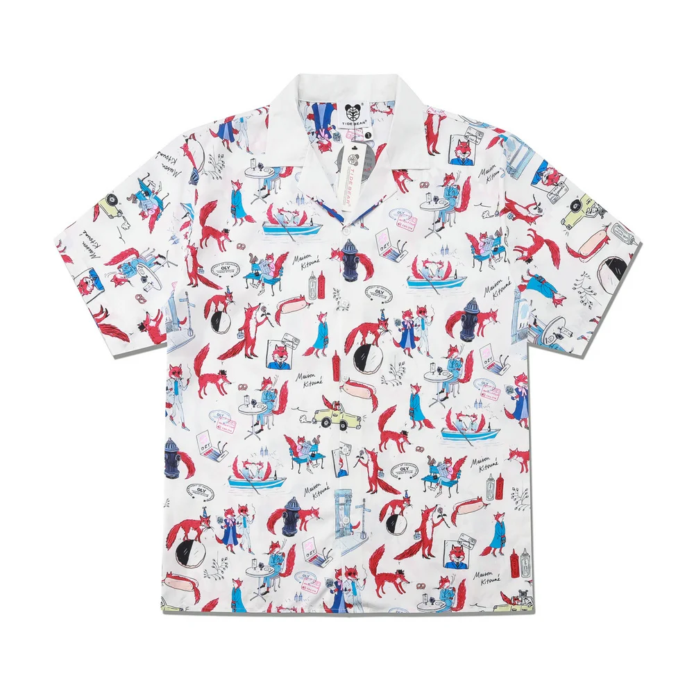 Animal Print Shirt Men Camisa Social Masculina Ropa Hombre White Casual Short Sleeve Shirt Party Shirt Chemise Hawaienne Homme